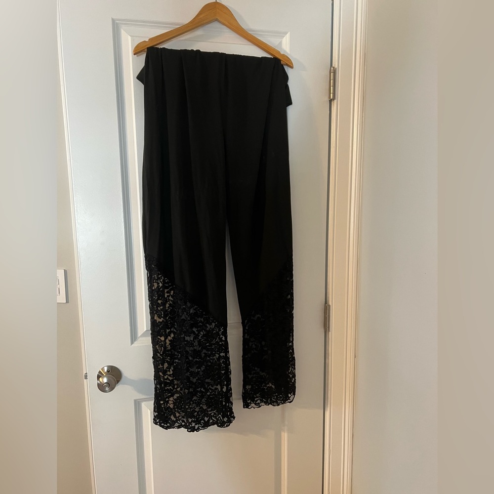 Black lace bottom pants